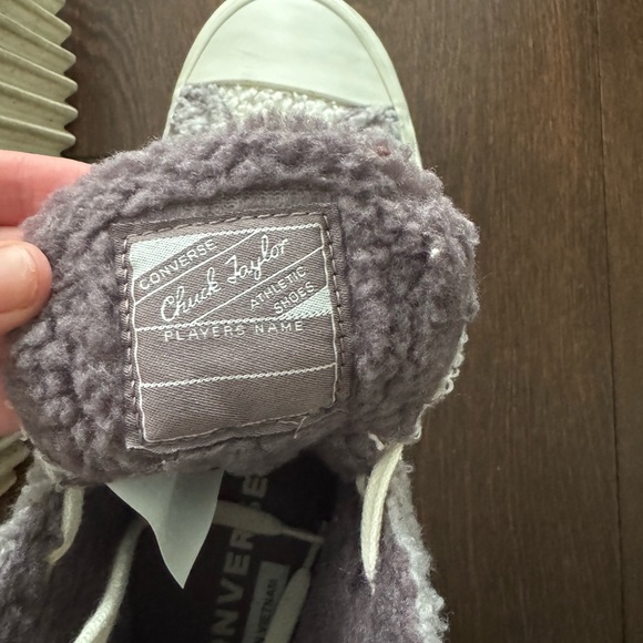 Teddy Sherpa High-Top Converse Sneakers in Lilac & White - Picture 4 of 6